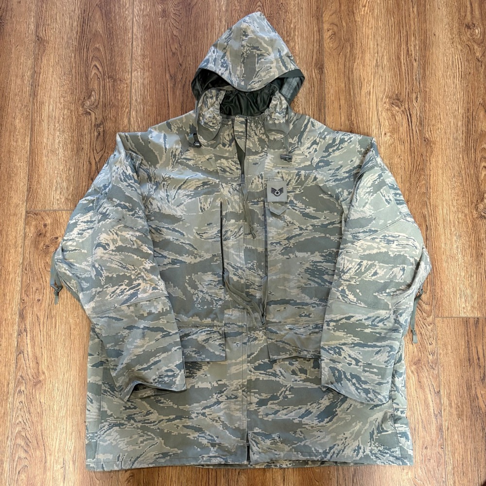 US Air Force All Purpose Environmental Camo APECS Parka GoreSeam Jacket men's XL